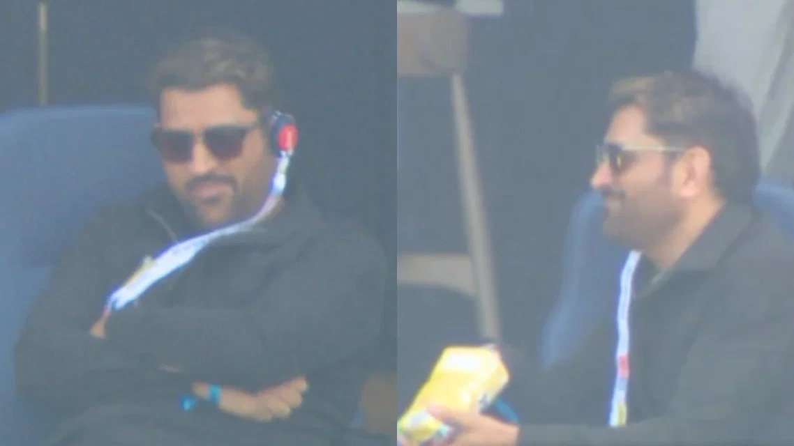 MS Dhoni at the Edgbaston Stadium [Source: X]
