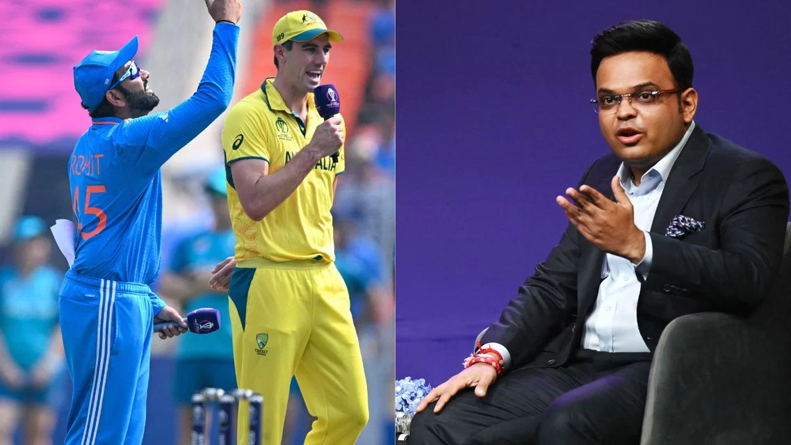 In frame: Rohit Sharma and Pat Cummins | Jay Shah (Source: AFP)