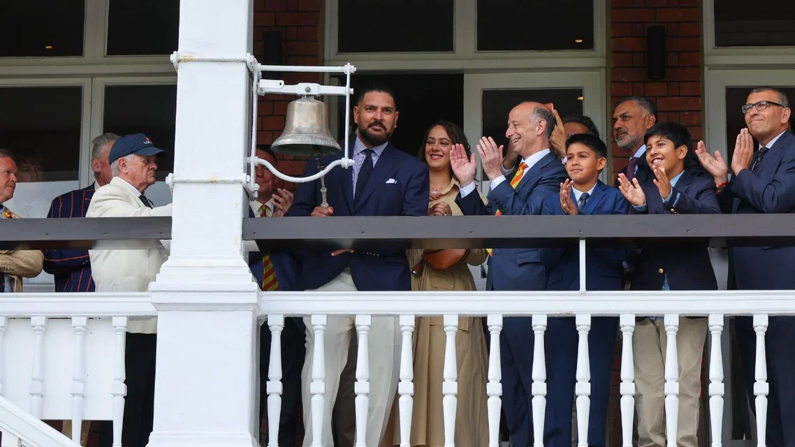 Yuvraj Singh Rings Bell at Lord's. Image Credits: BCCI