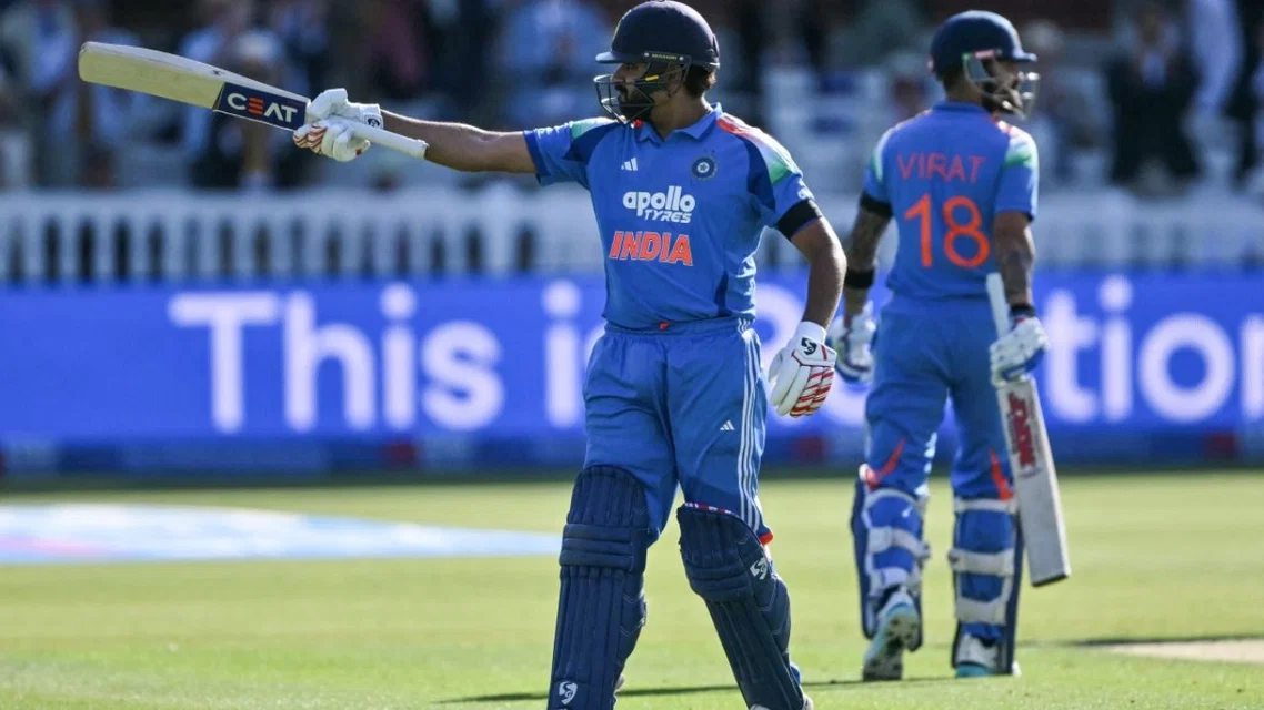 Rohit Sharma scores an ODI ton at Lord's [Source: AFP]
