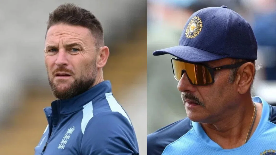 Brendon McCullum and Ravi Shastri (Source: AFP)