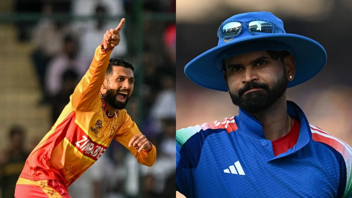 Sikandar Raza (L) & Shreyas Iyer (Images Source: AFP Photos)