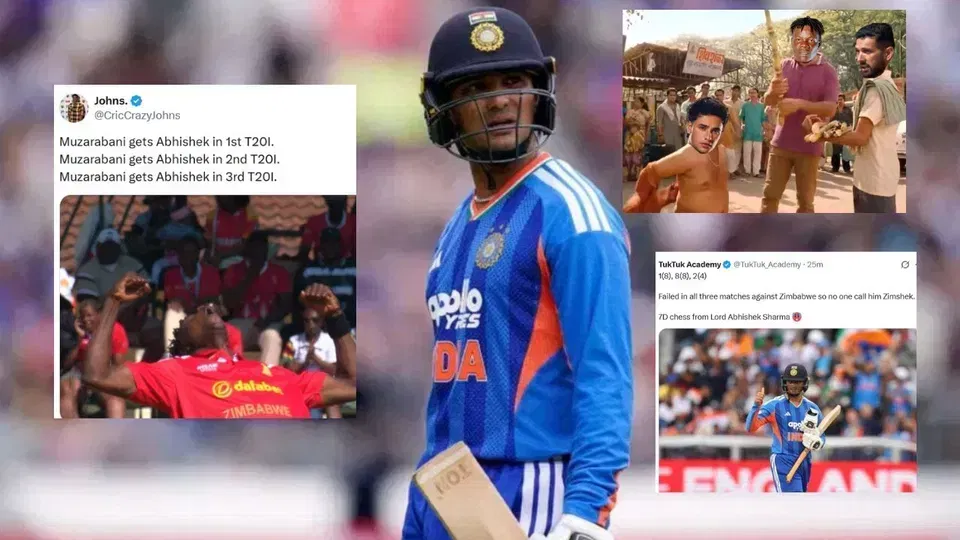 “Muzarabani Owns Abhishek Sharma”: Fans Troll India Opener For Flop Show Vs Zimbabwe