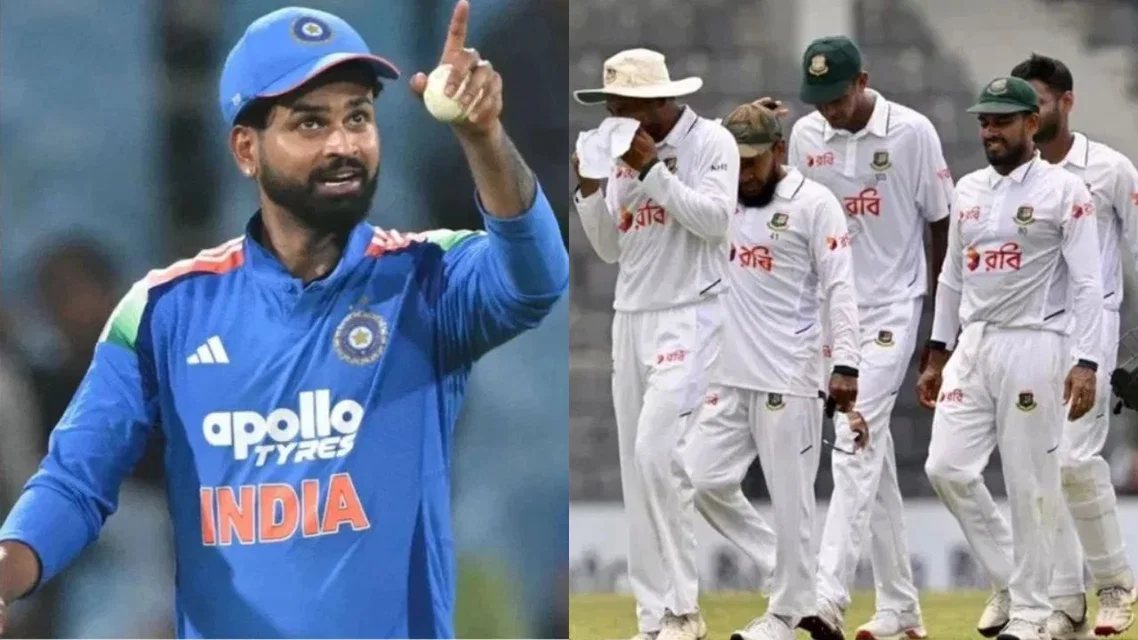 Shreyas Iyer and Bangladesh team [Source: AFP]