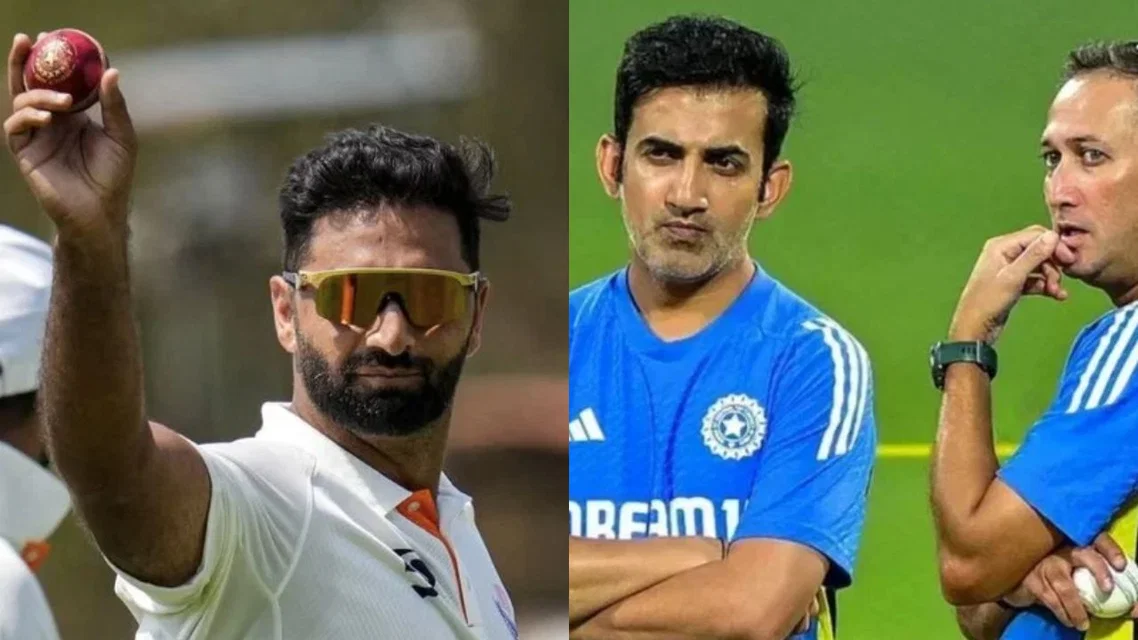 Auqib Nabi and Ajit Agarkar - (Source: AFP)