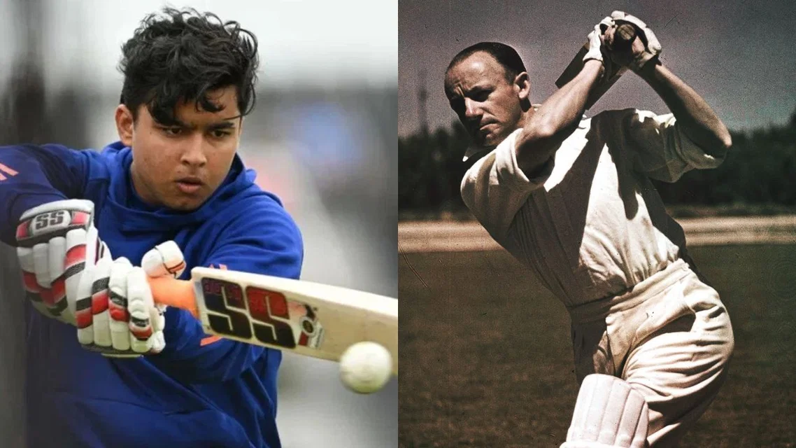 Vaibhav Sooryavanshi and Don Bradman in frame | PC- AFP, X.com/ICC