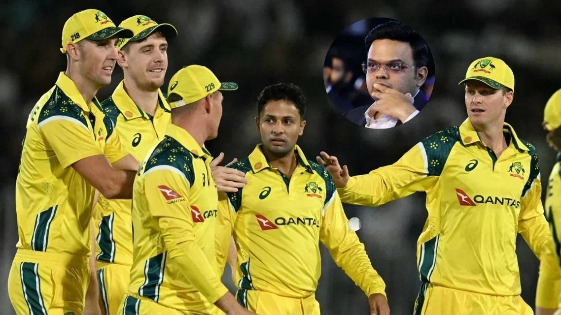Australia Cricket Team with Jay Shah. Image Credits: AFP
