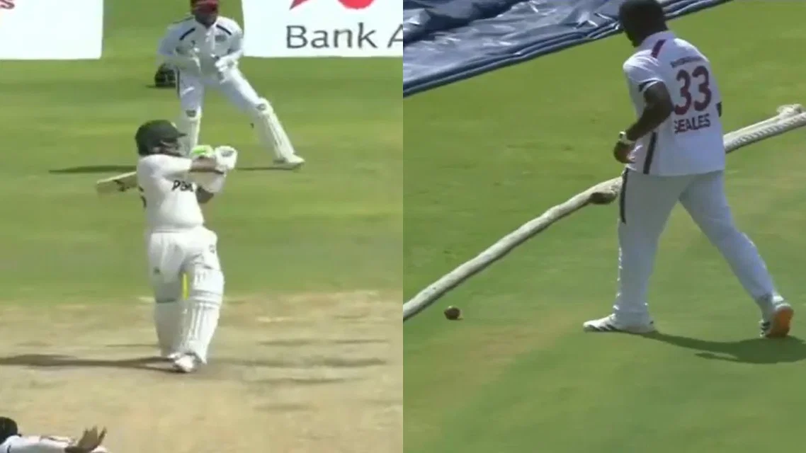 Babar Azam and Jayden Seales on Day 4 [Source: screengrab/x]