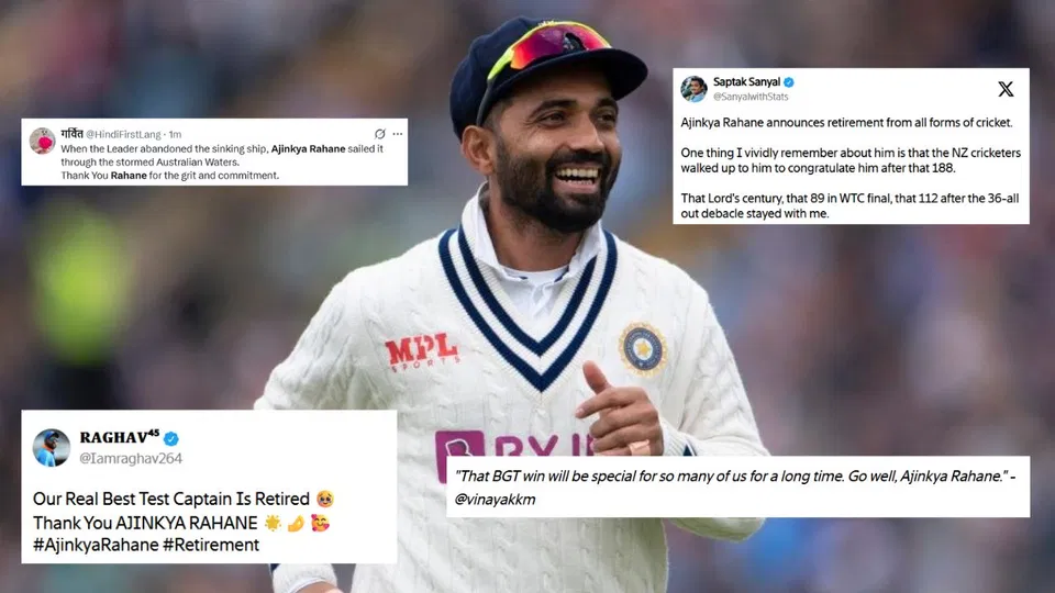 "Real Best Test Captain Retires": Internet Bows Down As Ajinkya Rahane Signs Off From Cricket