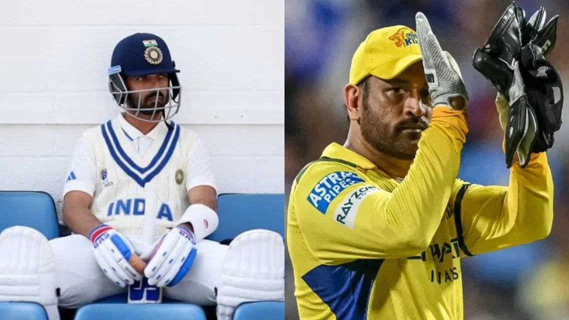 Ajinkya Rahane and MS Dhoni [Source: X, AFP]