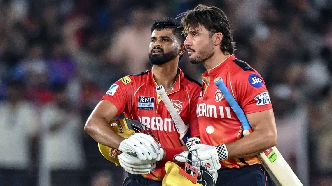 Shreyas Iyer and Marcus Stoinis during IPL 2026 for Punjab Kings (Source: AFP Photos)