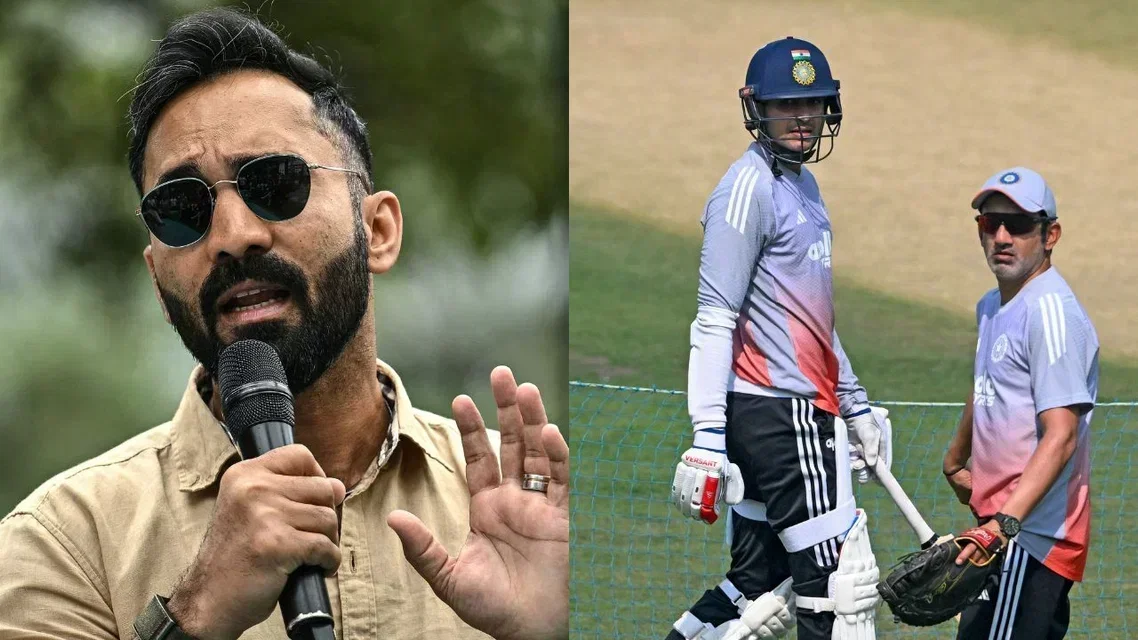 Dinesh Karthik (L) & Gautam Gambhir and Shubman Gill (Source: AFP Photos)