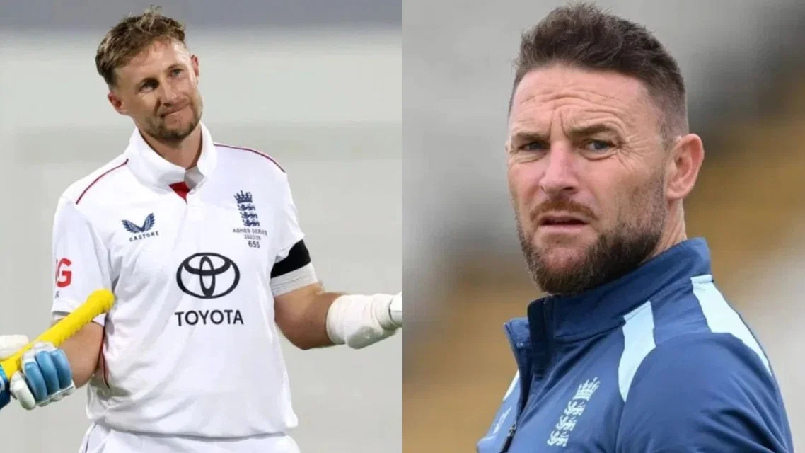 Joe Root and Brendon McCullum [Source: AFP]