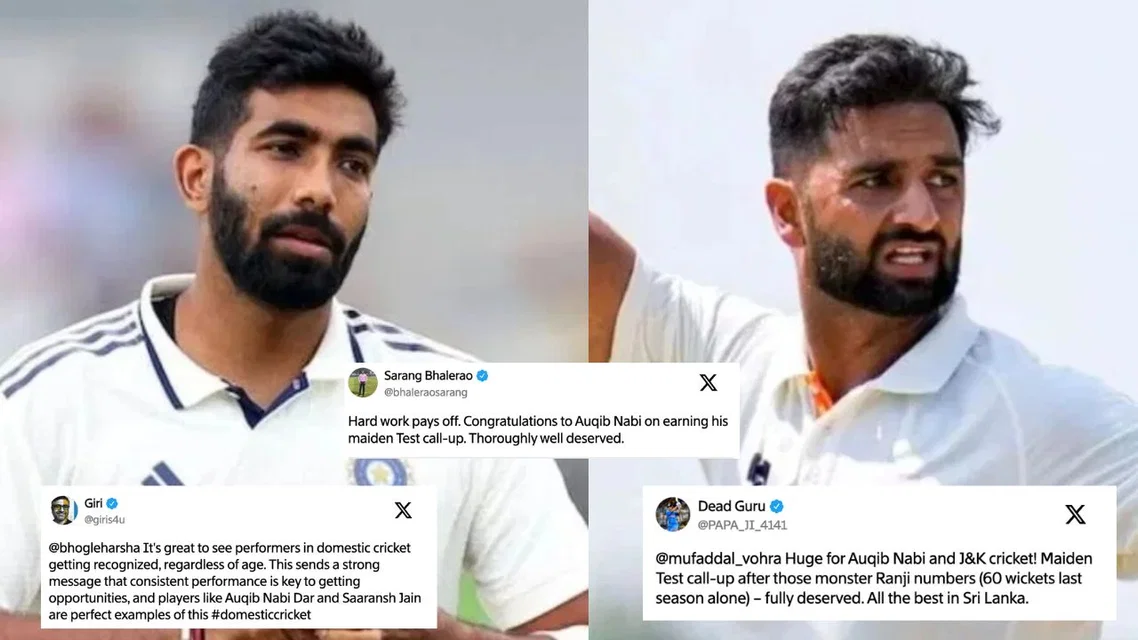 Jasprit Bumrah and Auqib Nabi (Source: AFP)
