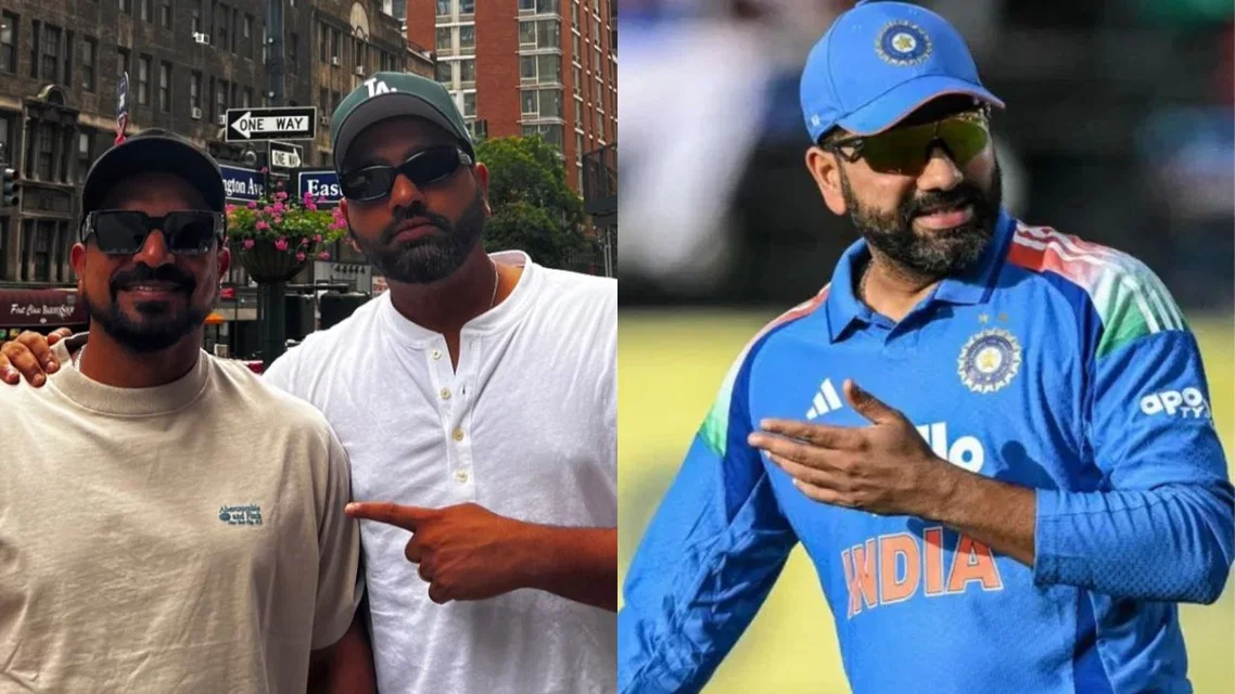 Rohit Sharma shares picture with T Dilip [Source: X and AFP]