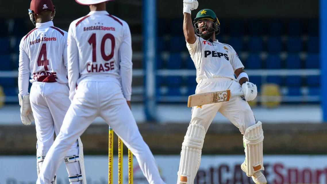 Abdullah Shafique celebrating his century [Source: AFP]