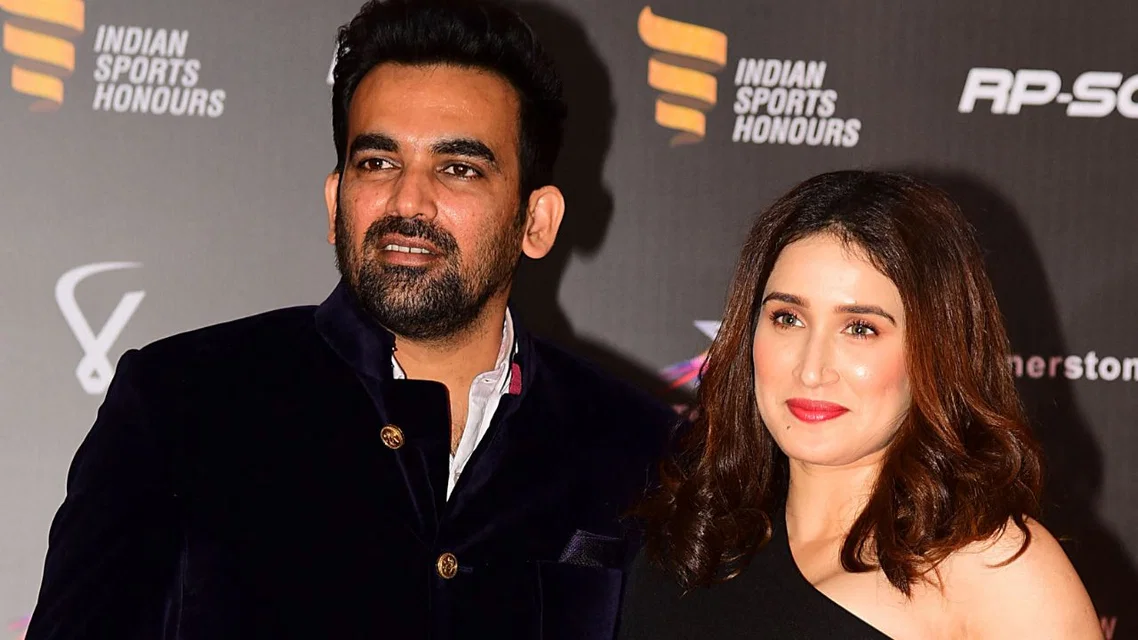 Zaheer Khan with Sagarika Ghatge at Indian Sports Honours | Source- AFP
