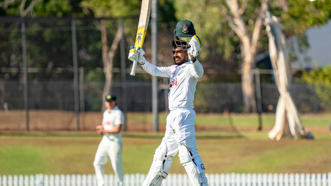Mehidy Hasan Miraz scored a ton vs CA XI | PC- X/BCB