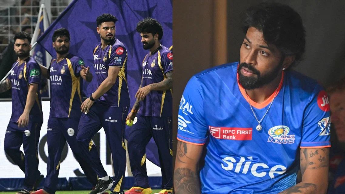 KKR Players After IPL 2026 (L) & Hardik Pandya (Source: AFP Photos)