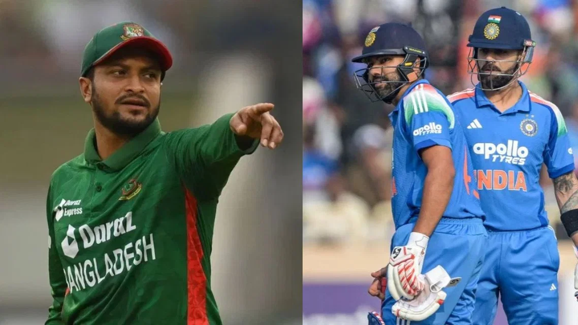 Shakib al Hasan, Virat Kohli and Rohit Sharma (Source: AFP)