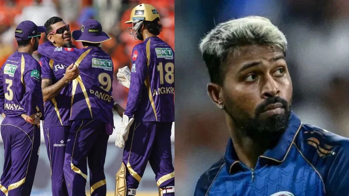 KKR team and Hardik Pandya [Source: BCCI and AFP]