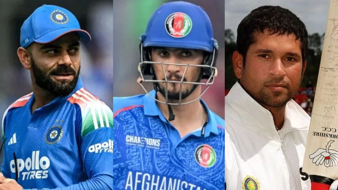 Virat Kohli, Sediqullah Atal and Sachin Tendulkar [Source: AFP]