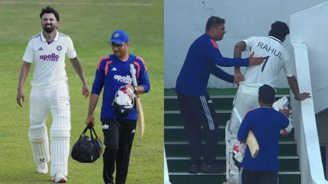 KL Rahul struggling with injury [Source: X]