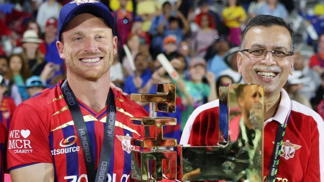 Jos Buttler and Sanjiv Goenka - (Source: AFP)