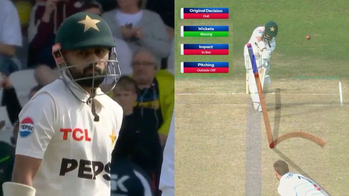 Saud Shakeel misses wicket saving opportunity [Source: X]