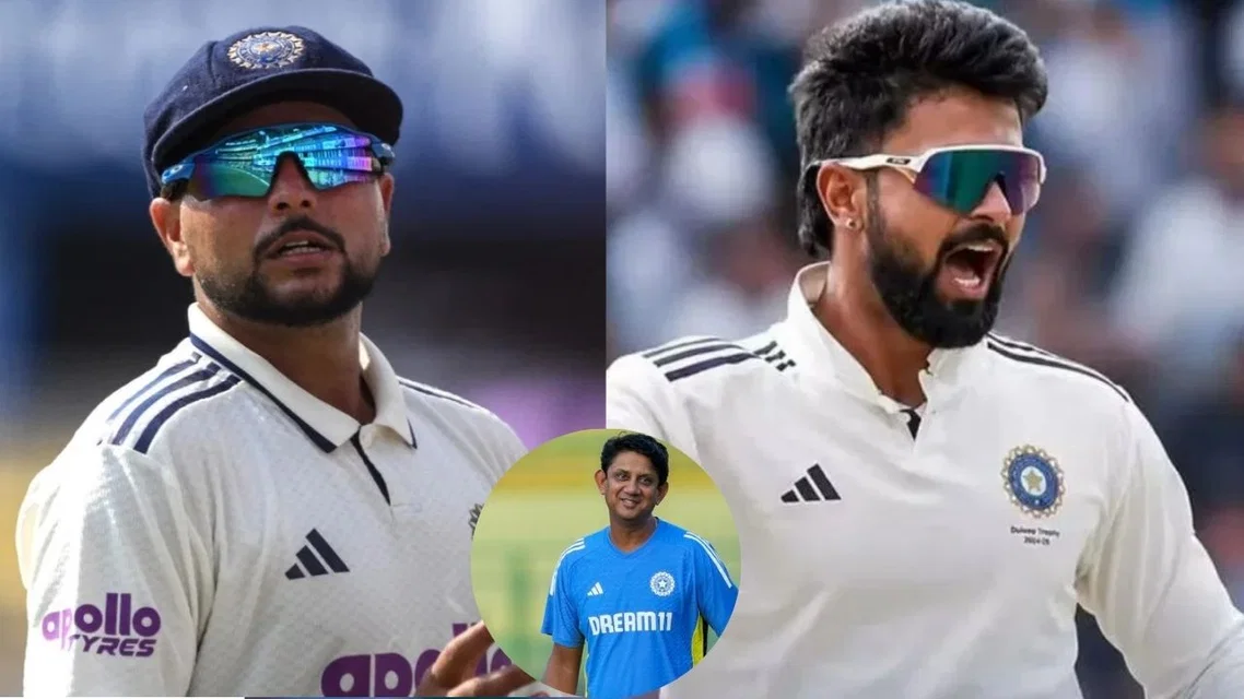 Kuldeep Yadav and Saransh Jain - (Source: AFP/X)