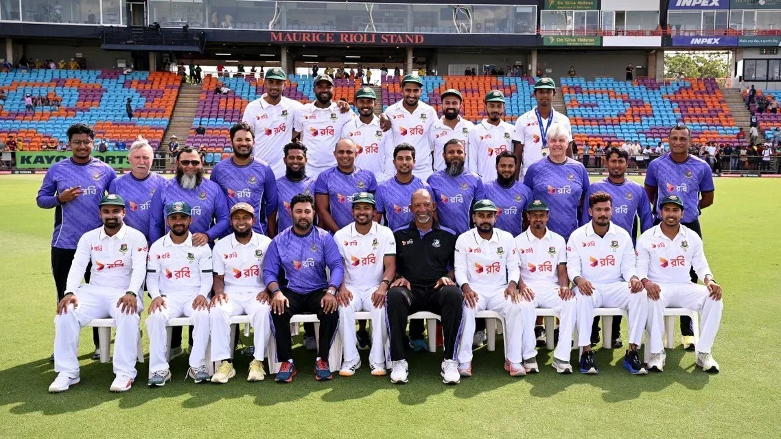 Bangladesh Players After Darwin Test Victory (Source: AFP Photos)