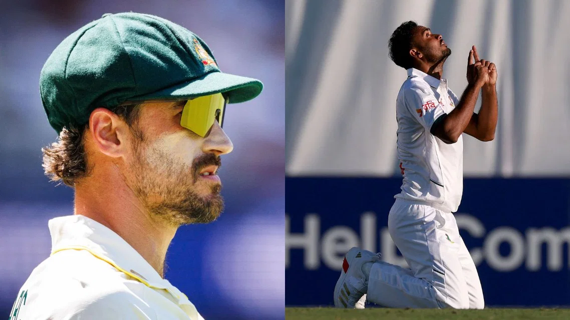 Mitchell Starc (L) & Shoriful Islam (Source: AFP Photos)