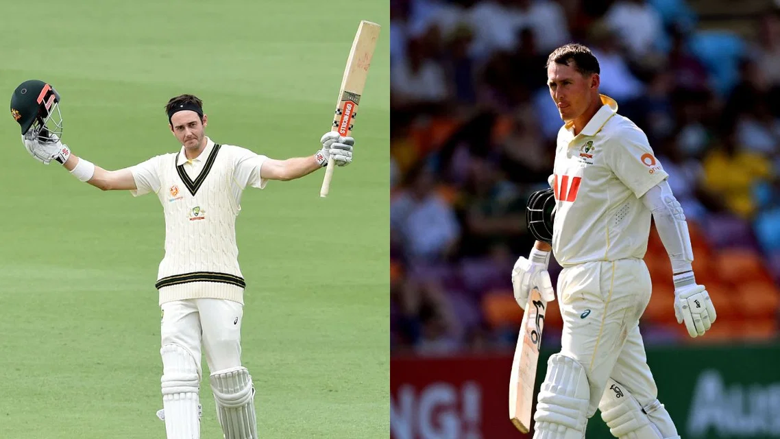 Marnus Labuschagne (R) & Kurtis Patterson (Source: AFP Photos)