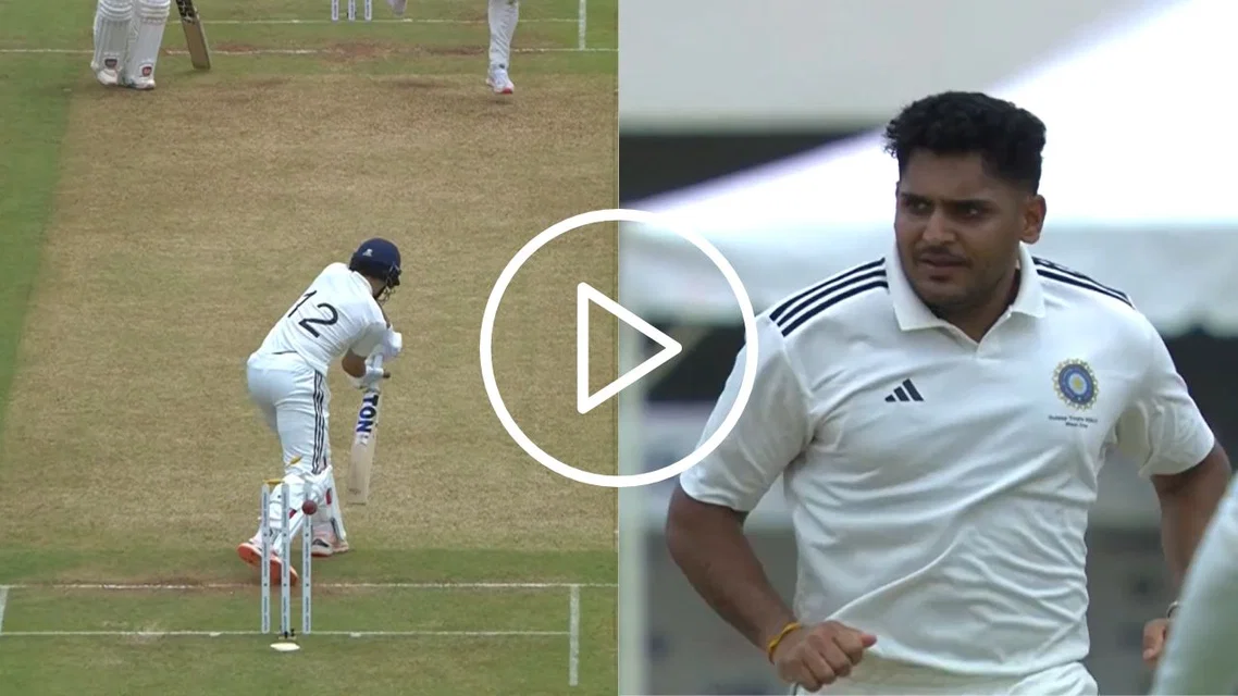 Tushar Deshpande in action in Duleep Trophy 2026 [Source: screengrab]