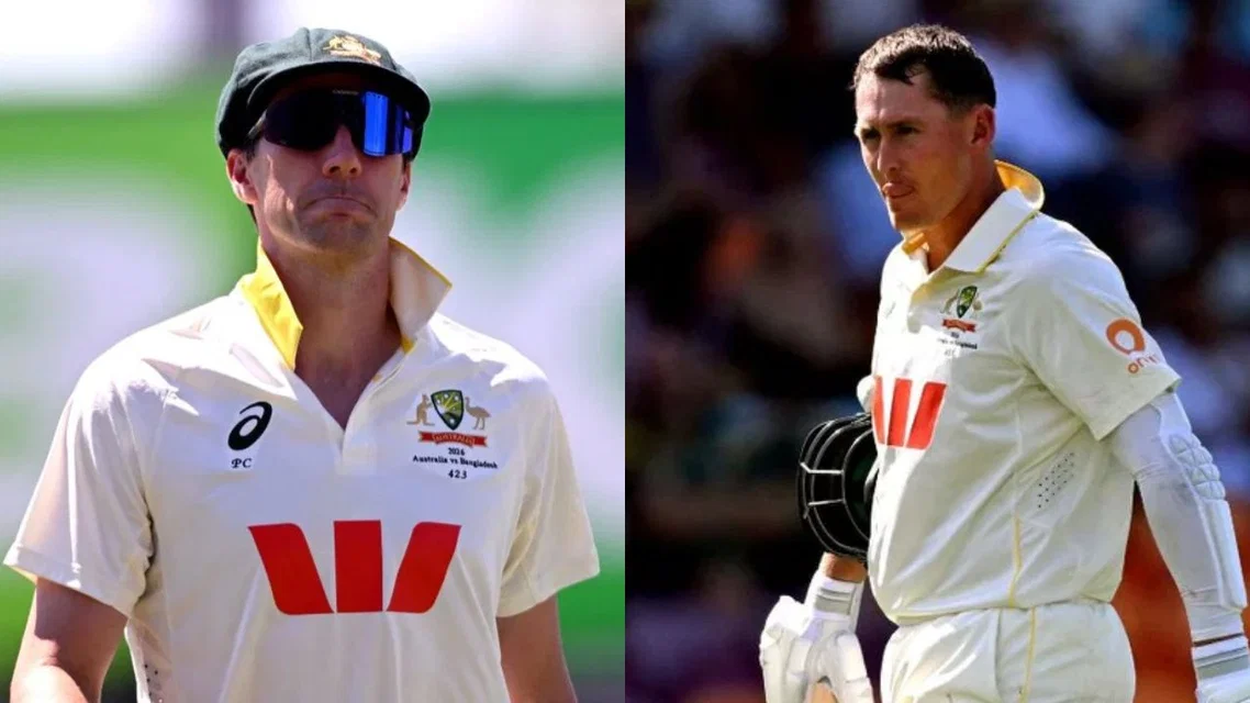 Pat Cummins and Marnus Labuschagne [Source: AFP]