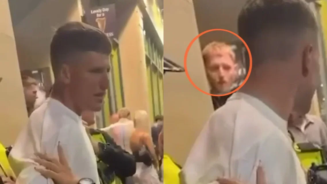 Brydon Carse detained by the police in Derby [Source: X]