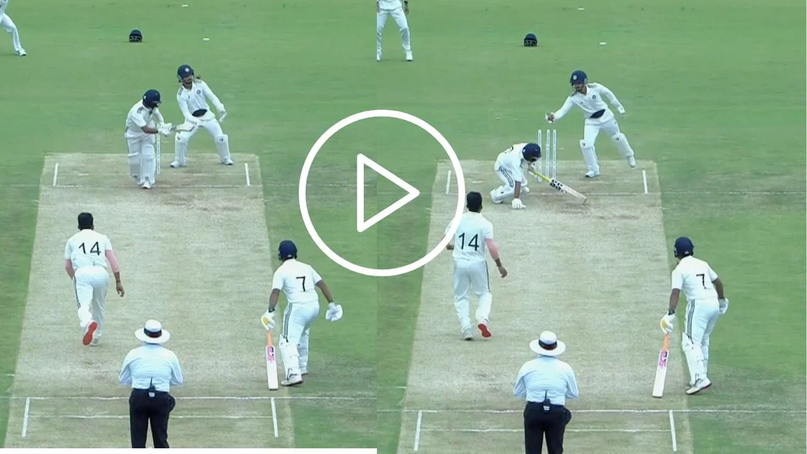 Ishan Kishan showcases stunning glovework in Duleep Trophy [Source: Screengrab/JioHotstar]
