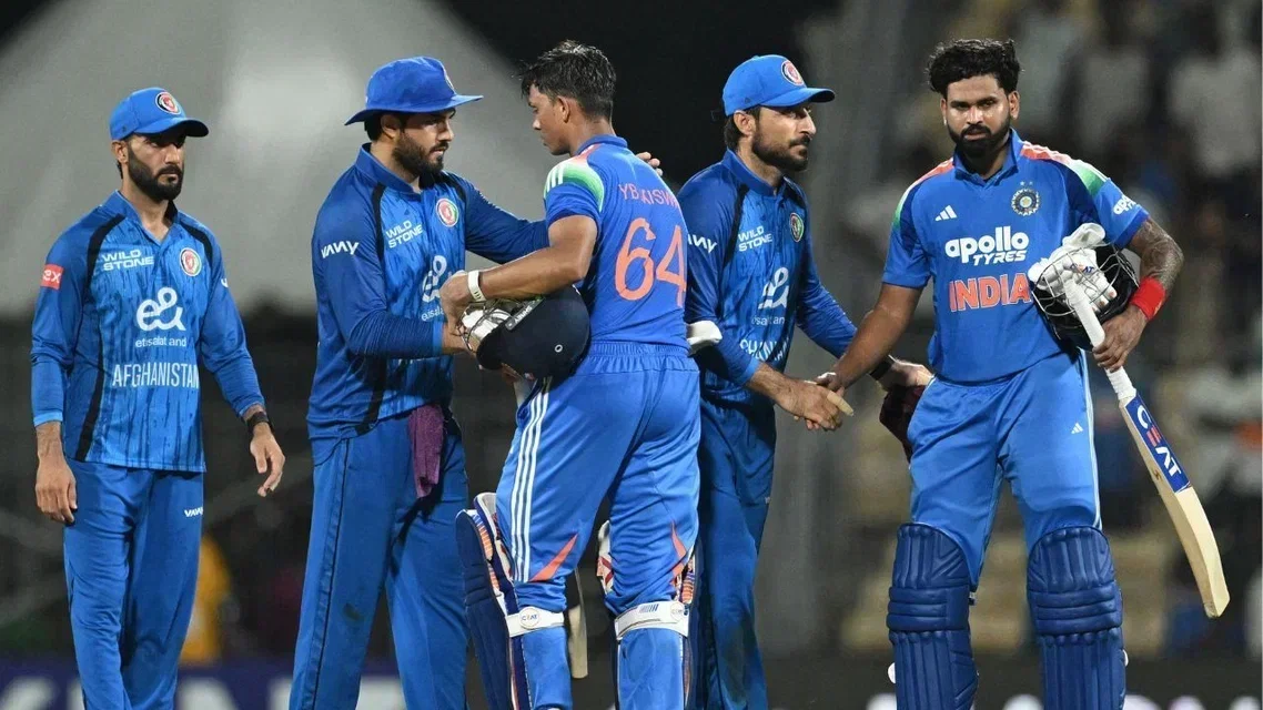 Afghanistan Cricketers with Indian Team - (Source: AFP)