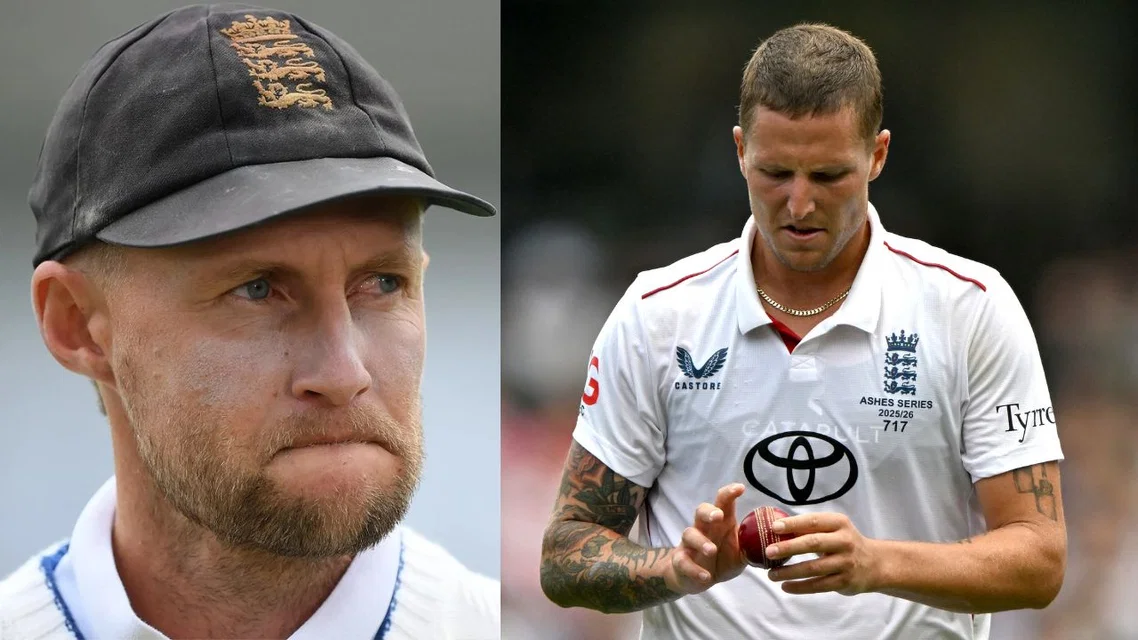 Joe Root and Brydon Carse [Source: AFP]