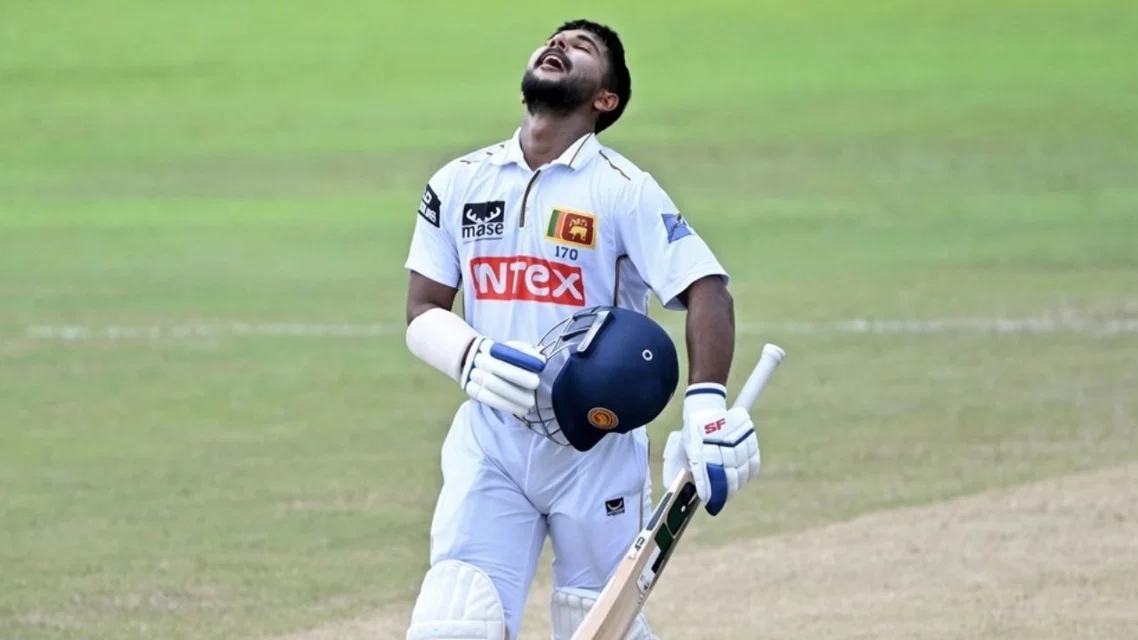 Sonal Dinusha after scoring century against India [Source: AFP]