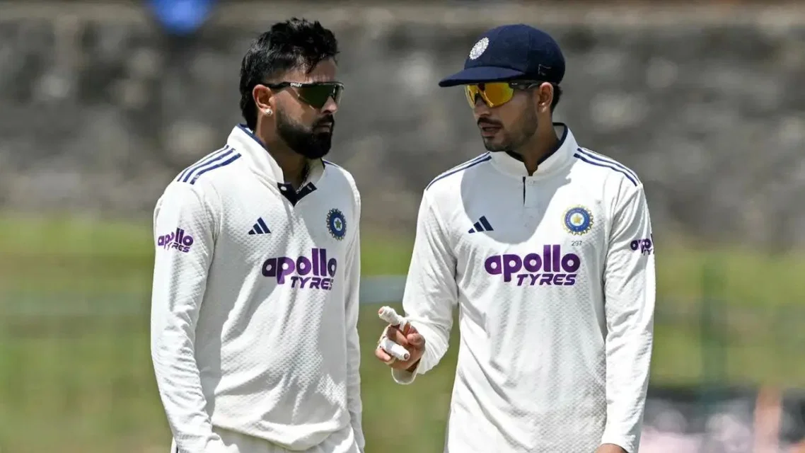 Saransh Jain took his maiden Test wicket. [Source - AFP]