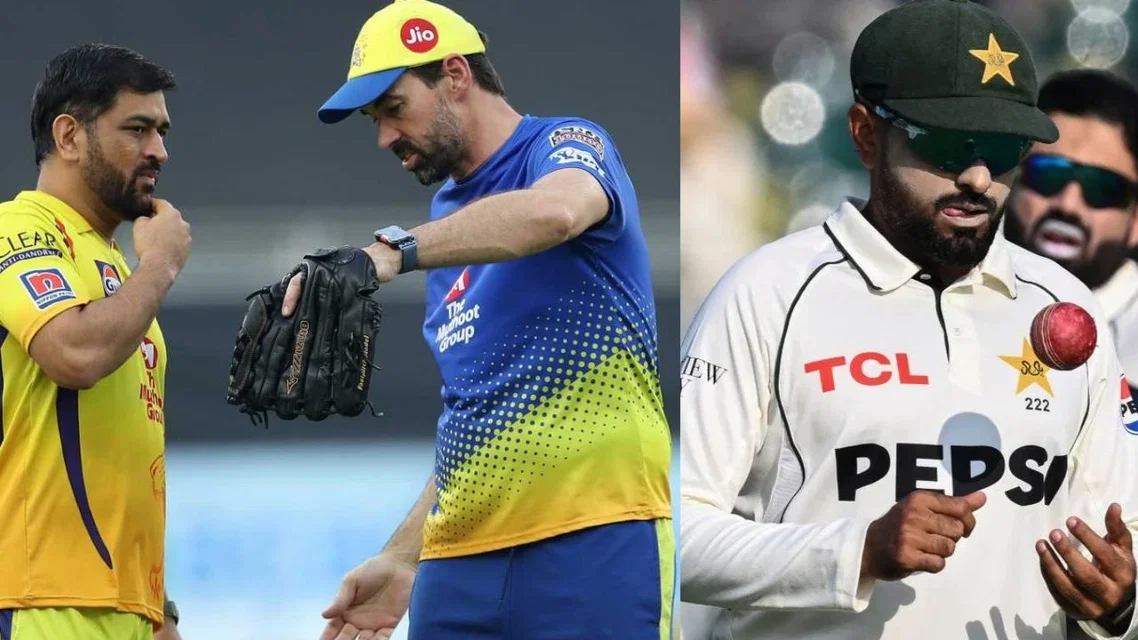 MS Dhoni and Stephen Fleming in CSK, Babar Azam (Source: X and AFP)