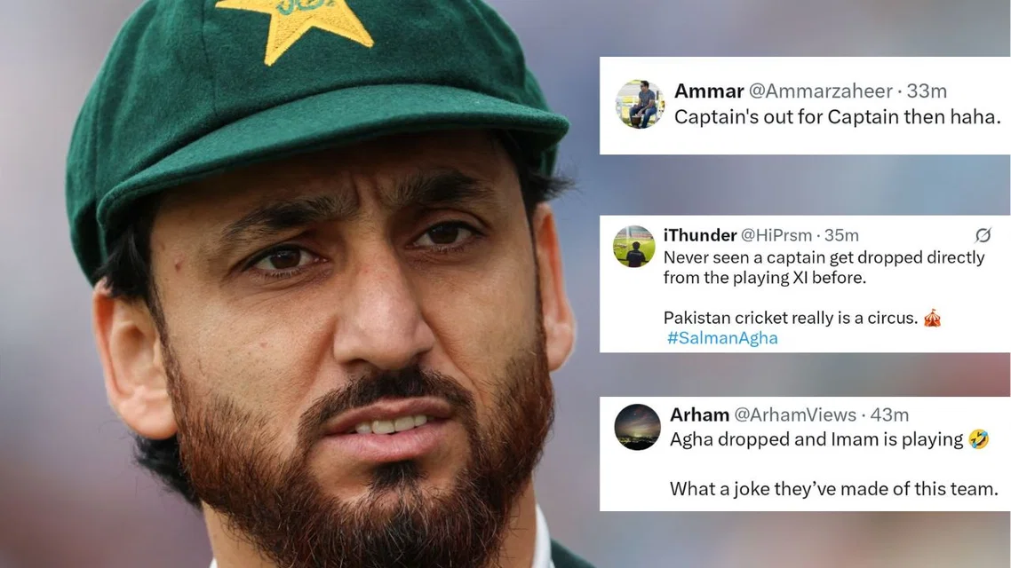 Fans reacts on Salman Agha being dropped. [Source - AFP/X.com]