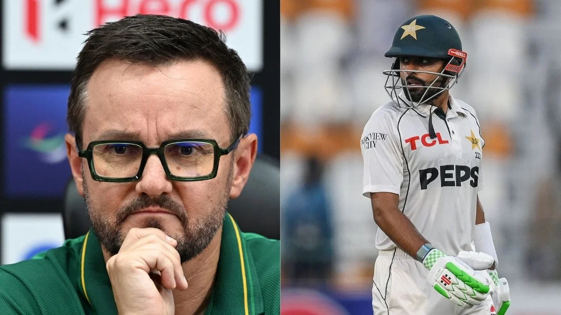 Mike Hesson (L) & Babar Azam (Source: AFP Photos)