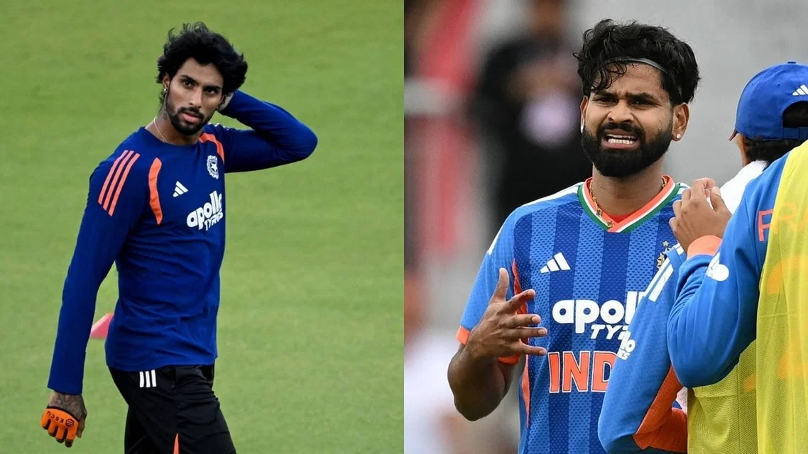 Tilak Varma Shreyas Iyer for India. Image Credits: AFP