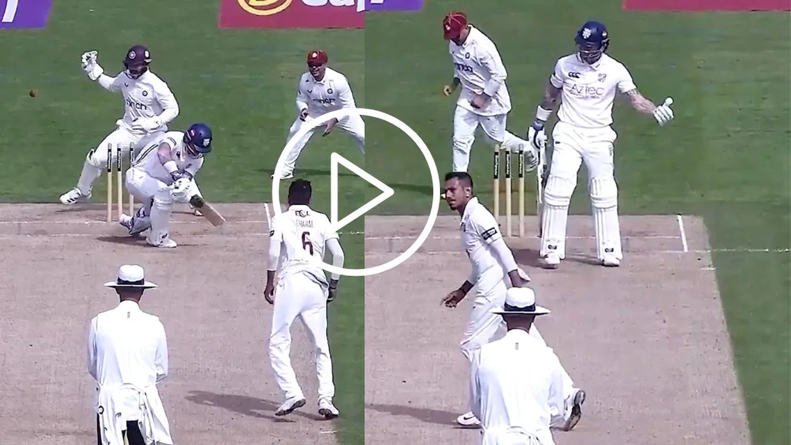 Chahal rips through Stokes' defence [Source: Screengrab/@Crex_live]
