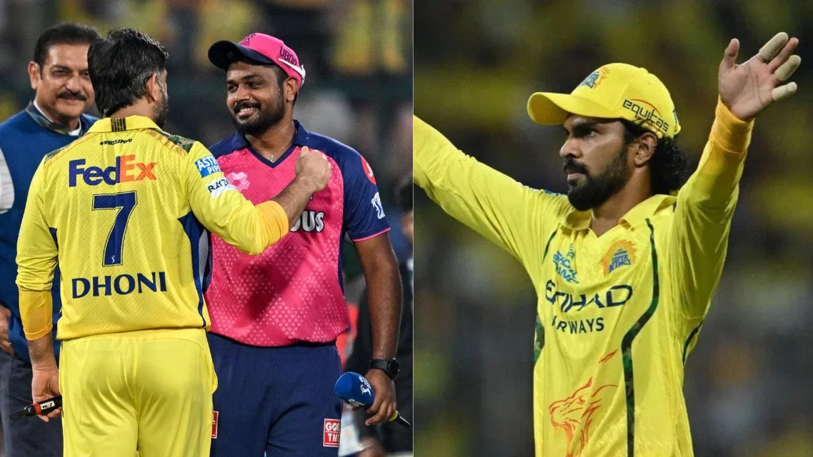 Former CSK captain MS Dhoni, Sanju Samson and current CSK captain Ruturaj Gaikwad (Source: AFP)