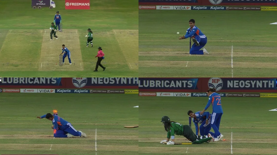 Deepti sharma runs out Pakistan women. Image Credits: X