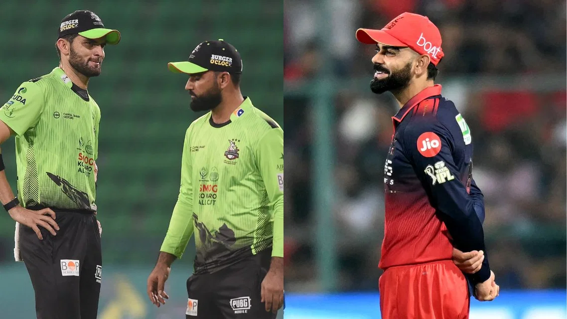 Shaheen Afridi & Fakhar Zaman (L) & Virat Kohli (Source: AFP Photos)