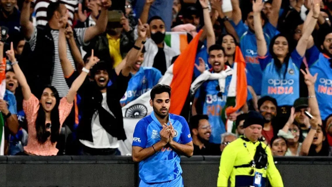Bhuvneshwar Kumar playing for India [Source: AFP]